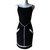 Chanel Vestido Negro Blanco Seda Cuerda  ref.70961