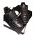 Chanel zapatillas Negro Cuero Tweed  ref.71129