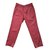 Hermès Pantalones, polainas Roja Algodón  ref.71758