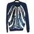 Louis Vuitton Pull Cuir Coton Laine Elasthane Polyamide Bleu Imprimé Zèbre  ref.71774