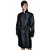 Louis Vuitton Trench coats Black Grey Leather Silk Polyester Viscose  ref.71786
