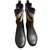 Burberry Botas Negro Multicolor Lienzo Plástico