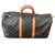 Louis Vuitton Vintage Keepall 50 Brown Leather Cloth  ref.72486