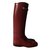 Hermès Riding boots Dark red Leather  ref.72995