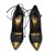 Yves Saint Laurent Heels Black Golden Leather  ref.73146