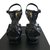 Yves Saint Laurent Sandale tribute noir 105 en cuir embossee facon crocodile  ref.73606