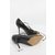 Escarpins Yves Saint Laurent en cuir noir et bout doré 10,5 cm  - vue 11