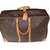 Louis Vuitton Sirius 65 Suitcase Dark brown Leather Cloth  ref.74237