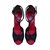 Dolce & Gabbana Sandales Cuir Tissu Noir Rouge  ref.74475