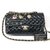 Chanel Mittlere Flap-Tasche Schwarz Lackleder  ref.75526