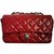Timeless Chanel Tasche Rot Leder  ref.75552