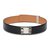 Hermès Ceinture Médor Collier de chien Cuir Noir Argenté  ref.76391