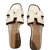 Hermès Oran sandals White Patent leather  ref.76598