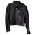 Saint Laurent Biker jackets Black Silk Metal Lambskin  ref.76680