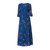 CAROLL Robe bleue avec motifs de feuillages Viscose  ref.76696