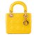Lady dior mini Yellow Leather  ref.128760