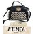 Fendi Micro Peekaboo Crystal Black Leather Satin  ref.76857