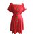 Yves Saint Laurent Skirt suit Red Cotton  ref.78162