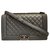 Chanel Boy flap bag grey New Medium Leather  ref.78742