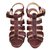 Christian Louboutin sandals Dark red Velvet Pony-style calfskin  ref.79182