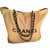 Chanel beige bag vip gift 2018 Gold chain Cloth  ref.79403