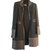 Chanel Coats, Outerwear Grey Leather Wool  ref.79700