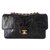 Chanel SAC CLASSIQUE CAMELIA Cuir vernis Noir  ref.79968