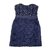 Badgley Mischka Vestido De Seda Enfeitada De Roseta Azul  ref.80201