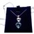 Autre Marque diamantic Collier et pendentif en Or blanc 18 kt/750°°°. Serti de deux Coeurs Articulés Bleu  ref.80263