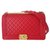 Boy Chanel Handbags Red Leather  ref.80365
