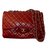 Chanel Classic Jumbo- Bordeaux Lambskin with Silver Hardware Dark red Leather  ref.80780