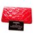 Chanel carteiras Vermelho Couro envernizado  ref.82052