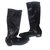 Chanel boots Black Leather  ref.82373