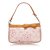 Louis Vuitton Monogramm-Kirschblüten-Pochette-Zubehör Pink Weiß Leder Leinwand Tuch  ref.83054