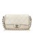 Chanel Saco de aba de ponto médio selvagem Branco Cru Couro  ref.83065