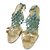 Manolo Blahnik sandals Golden Turquoise Exotic leather  ref.83105