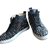 Christian Louboutin Black spiked lace up sneakers Leather  ref.84127