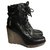 Moncler Ankle boots Black Leather  ref.84159