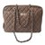 Chanel Handtasche Taupe Leder  ref.84447