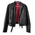 Jean Paul Gaultier Leather biker jacket Black Red  ref.84539