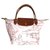Longchamp Tote Brown Pink Leather Nylon  ref.84695