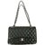 Timeless Chanel 2.55 Bolso Flap clásico con forro medio Negro Cuero  ref.85446