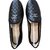 Chanel black quilted loafers Leather  ref.85604