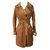 Céline Celine leather coat Beige Caramel Lambskin  ref.85611