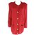 Yves Saint Laurent Angora-Woll-Cardi-Mantel Rot Wolle  ref.85953