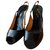 Sergio Rossi Peep-toe sling backs Black Exotic leather  ref.86057