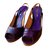 Sergio Rossi piel de anguila, plataforma, peep-toe, zapatillas abiertas Púrpura Cueros exoticos  ref.86059