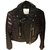 Moncler leatner puffer jacket Black Leather  ref.86092