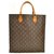 Louis Vuitton Sac plat  pm Brown Beige Leather Cloth  ref.86137