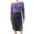 Yves Saint Laurent Dresses Black Purple Wool  ref.86528
